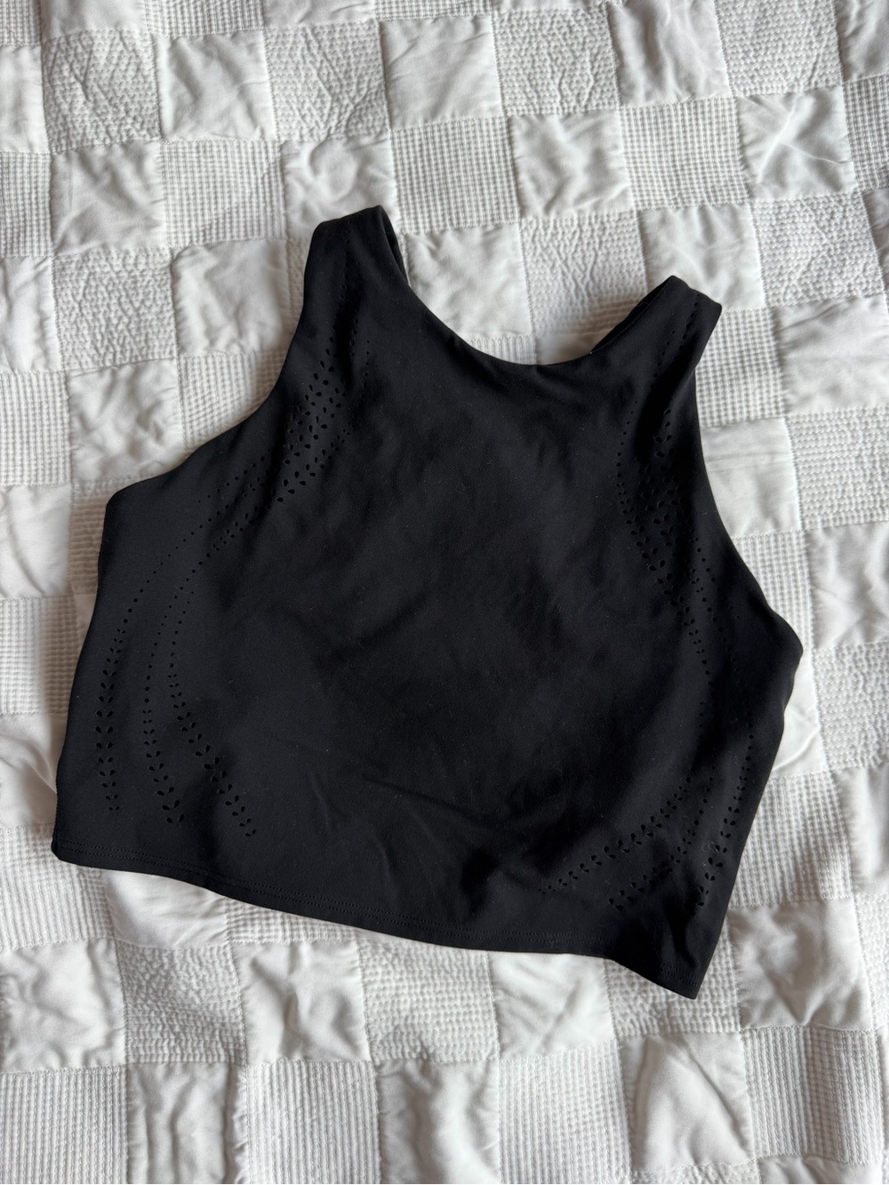 Athleta Black High-Neck Cropped Sports Bra